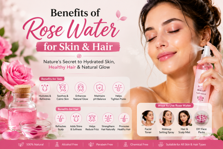 Benefits of Rose Water for Skin & Hair