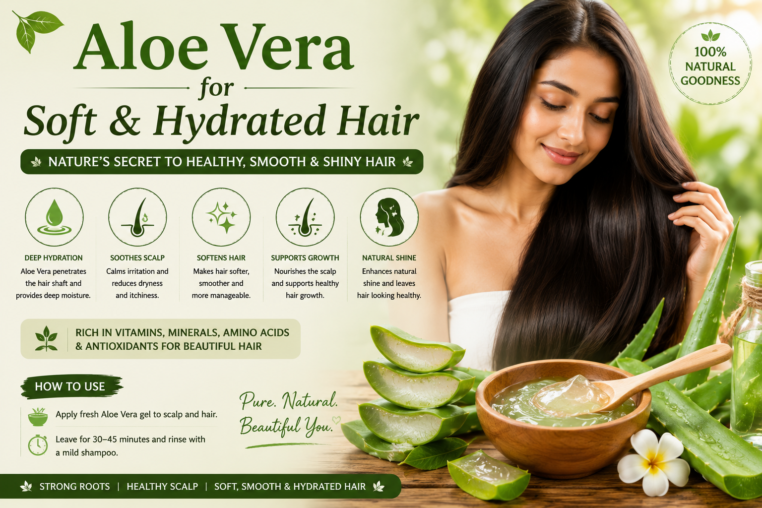 Aloe Vera for Soft and Hydrated Hair