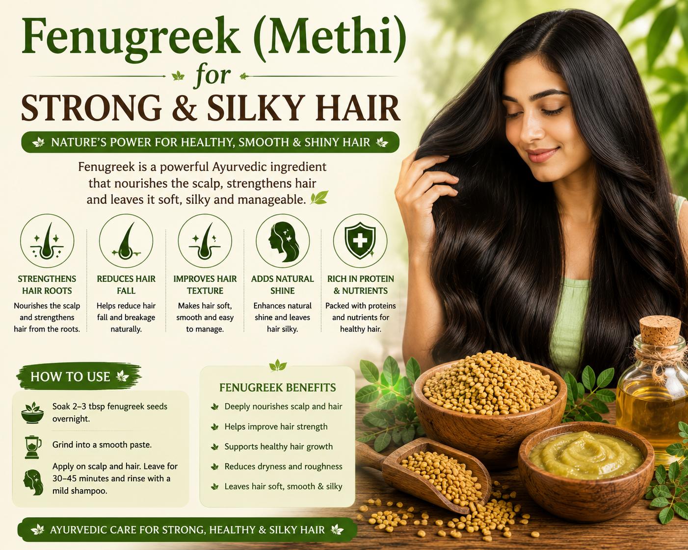 Fenugreek (Methi) for Strong and Silky Hair