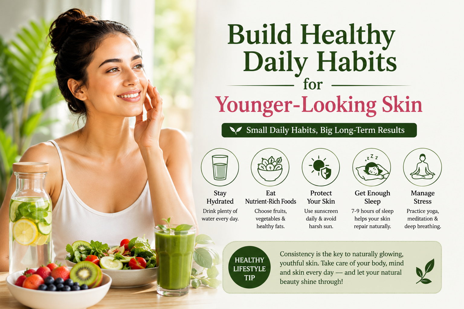 Build Healthy Daily Habits for Younger-Looking Skin