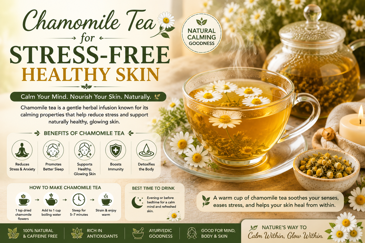 Chamomile Tea for Stress-Free Healthy Skin 