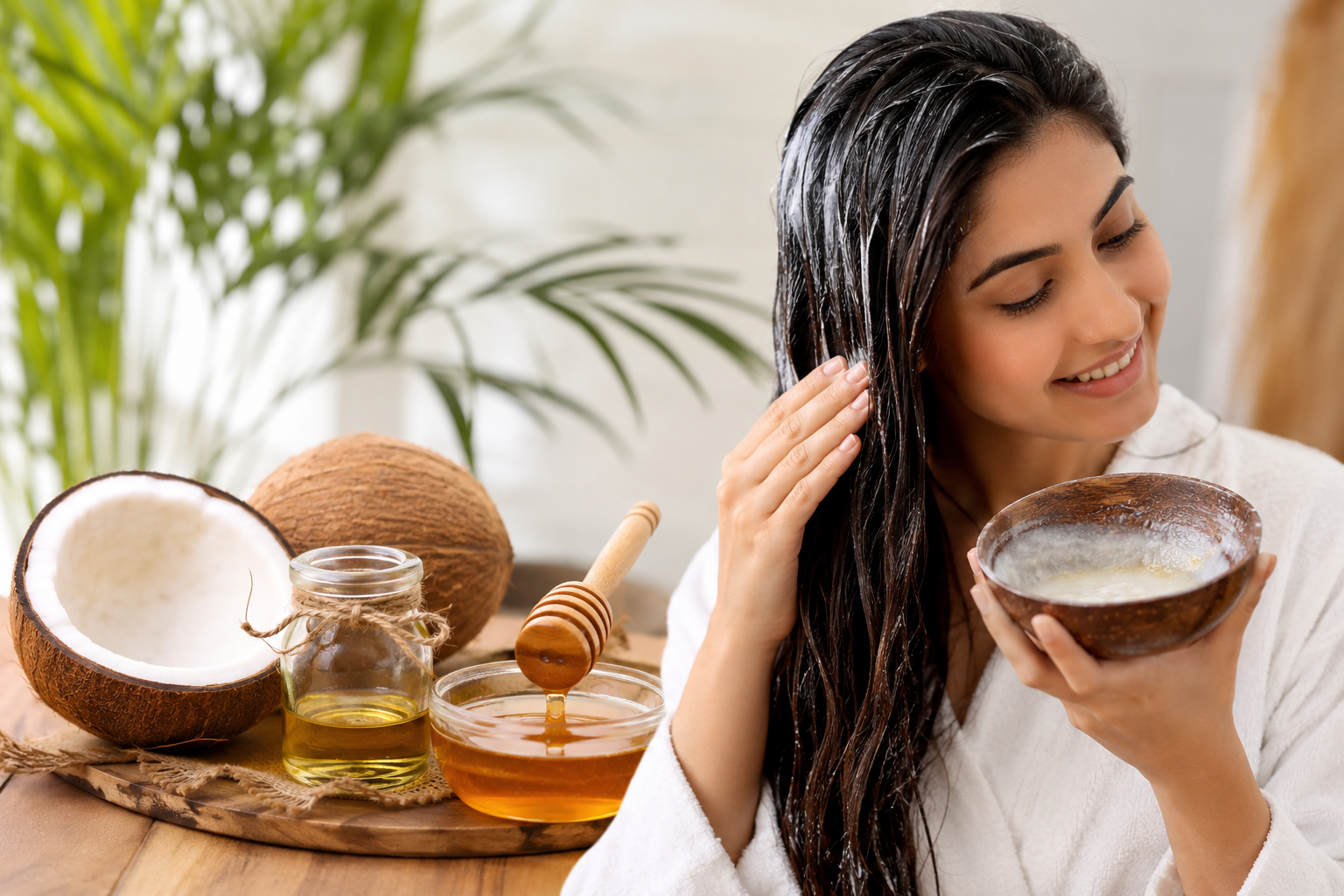Coconut Oil and Honey Hair Mask