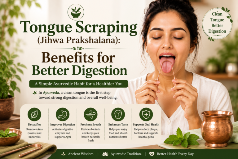 Tongue Scraping (Jihwa Prakshalana): Benefits for Better Digestion