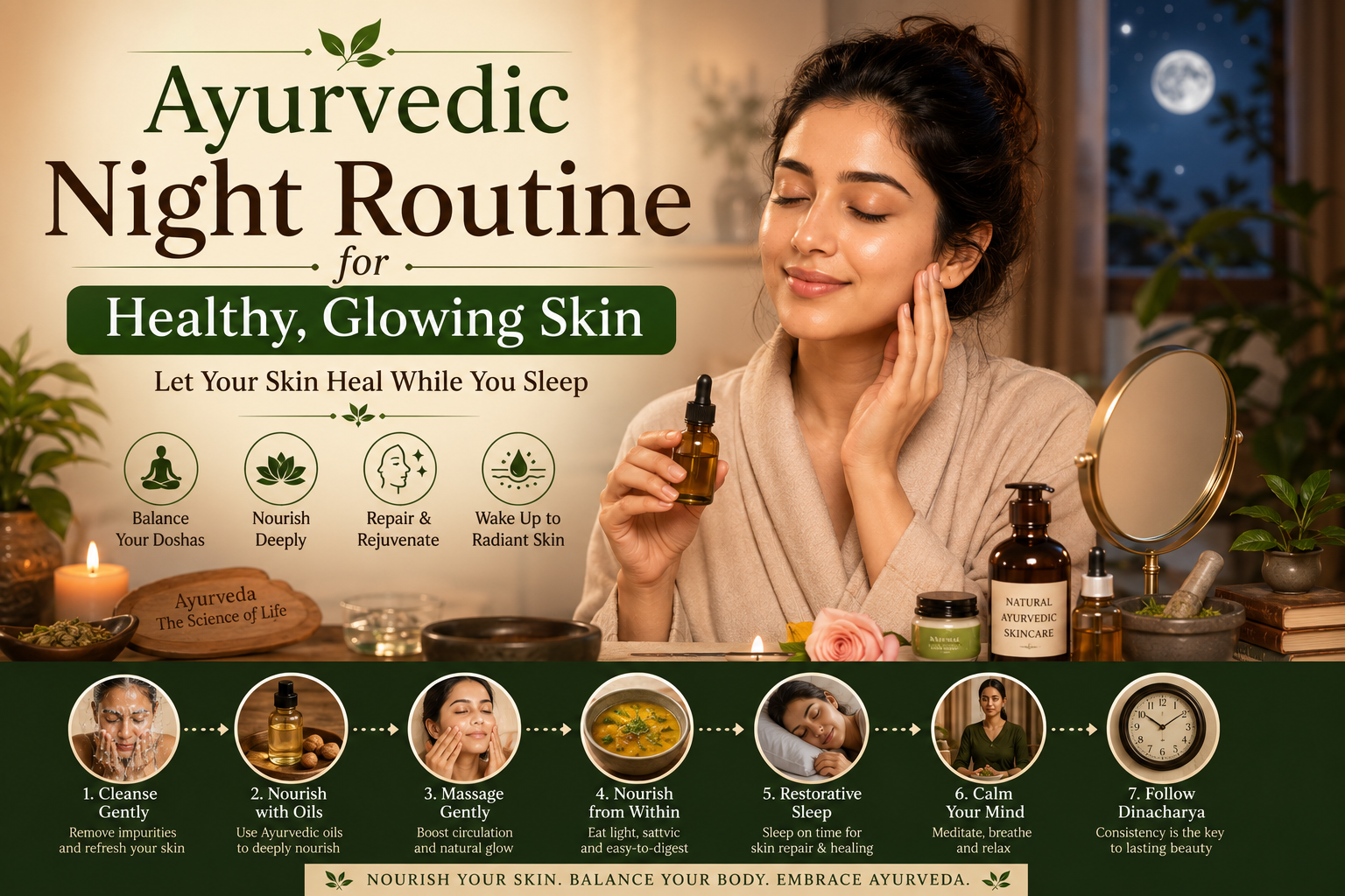 Ayurvedic Night Routine for Healthy, Glowing Skin