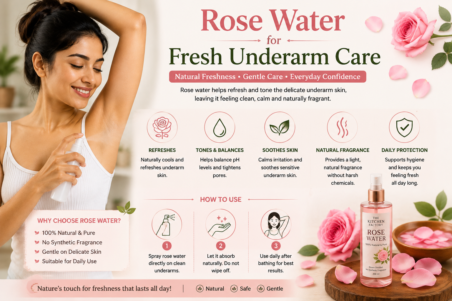 Rose Water for Fresh Underarm Care