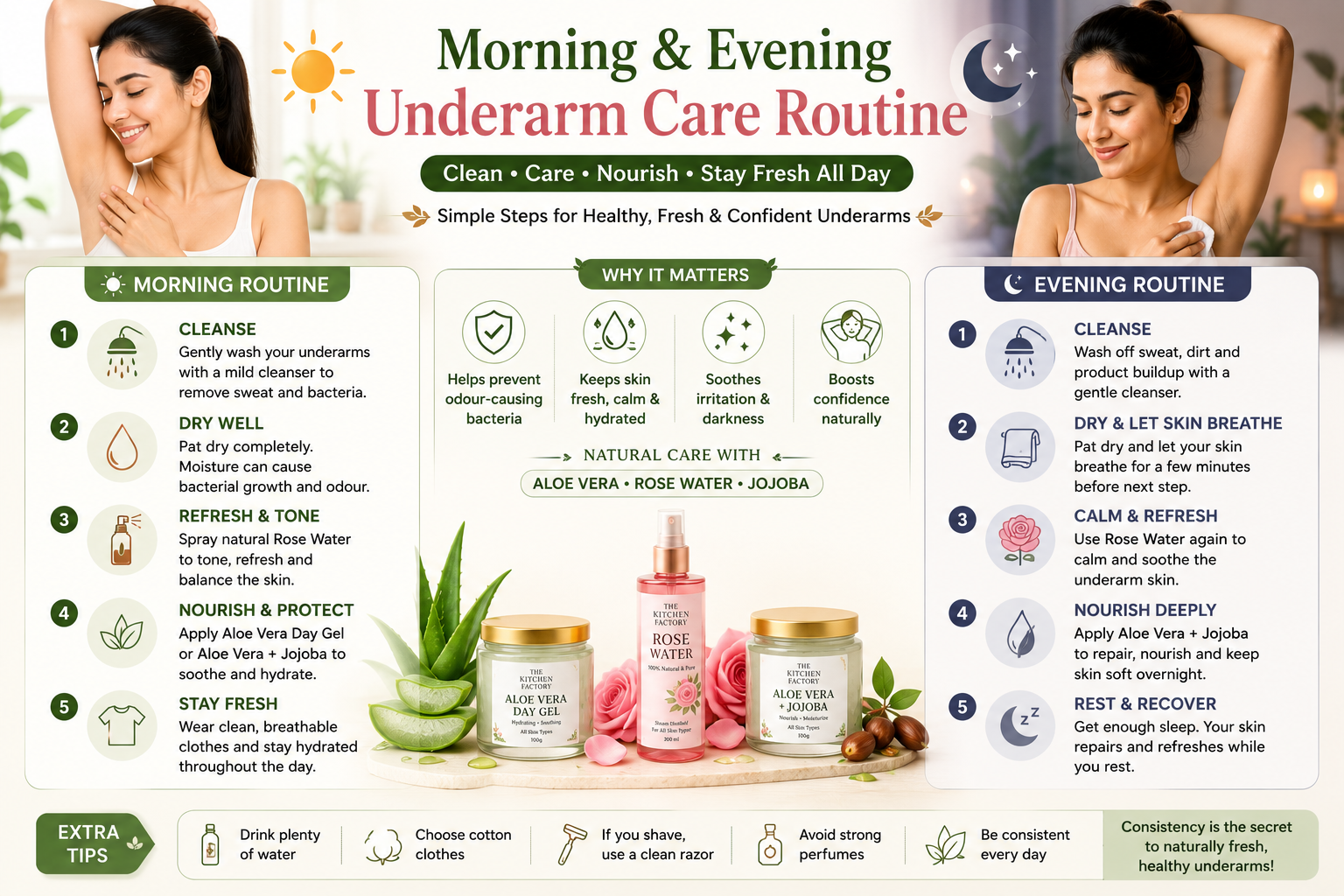 Morning and Evening Underarm Care Routine