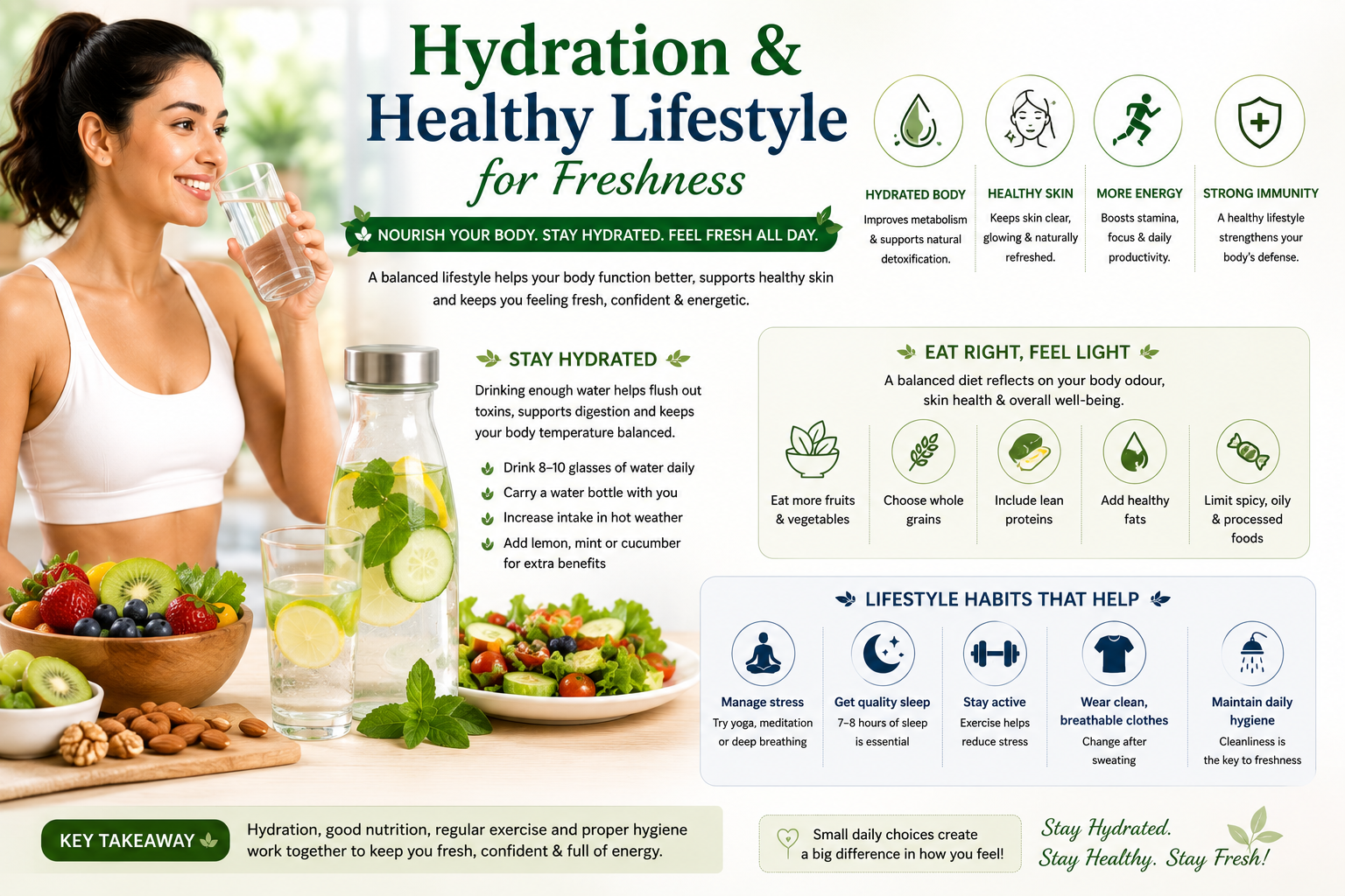 Hydration and Healthy Lifestyle for Freshness