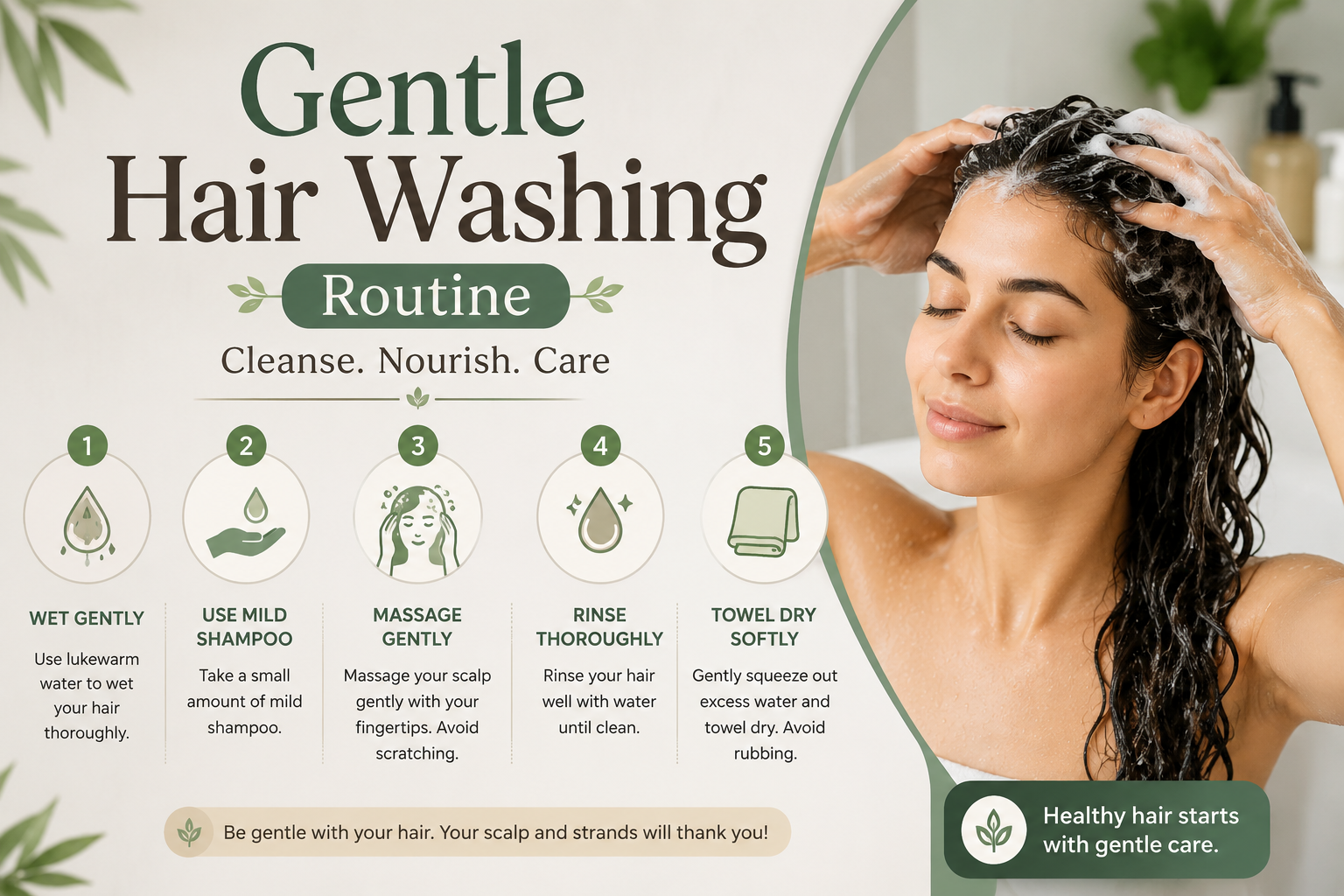 Gentle Hair Washing Routine