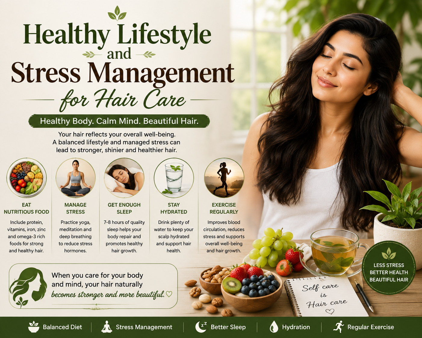 Healthy Lifestyle and Stress Management for Hair Care 