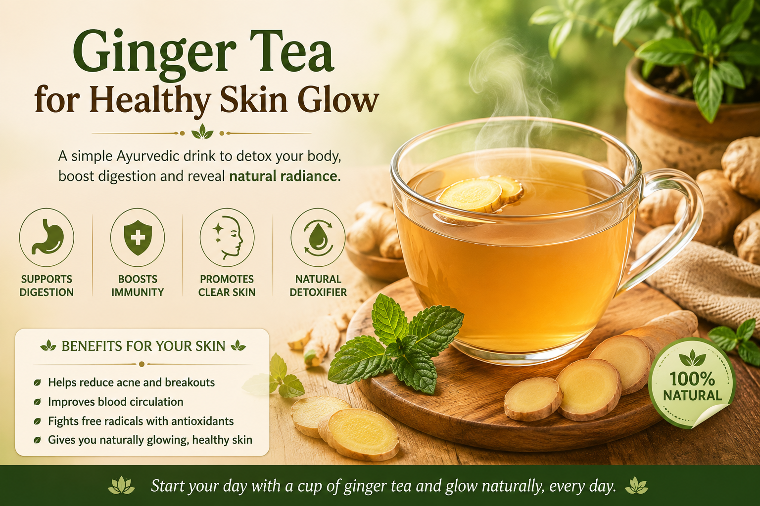 Ginger Tea for Healthy Skin Glow