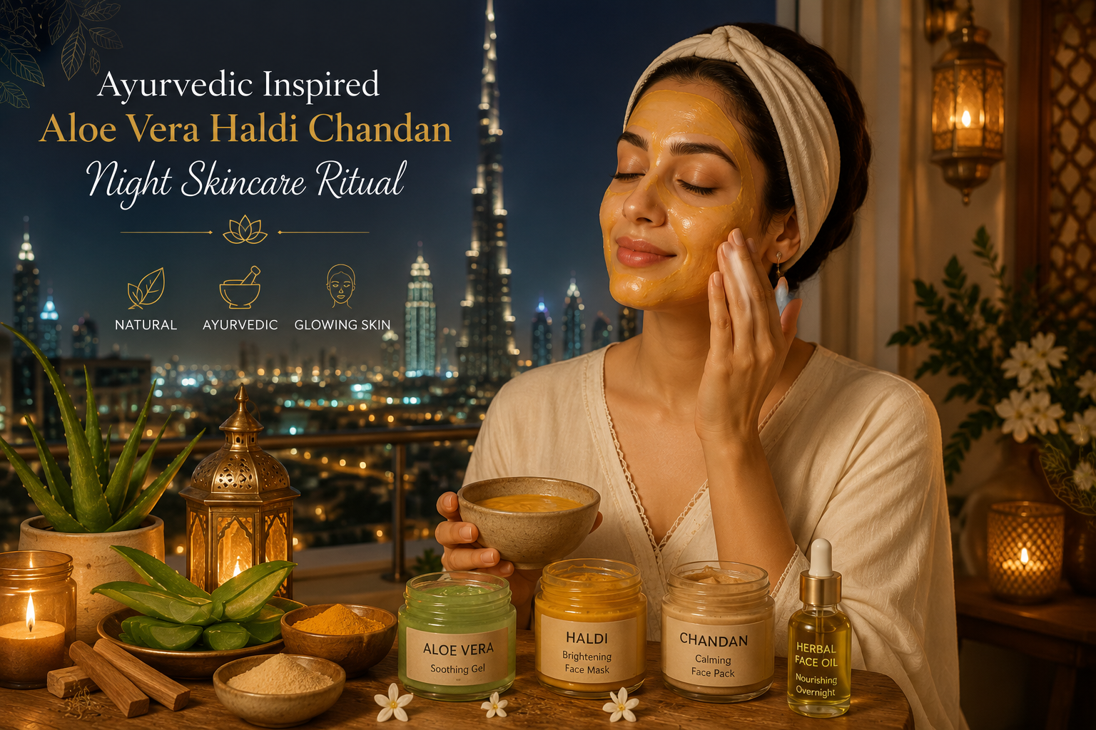 Ayurvedic Inspired Aloe Vera Haldi Chandan Night Skincare Ritual