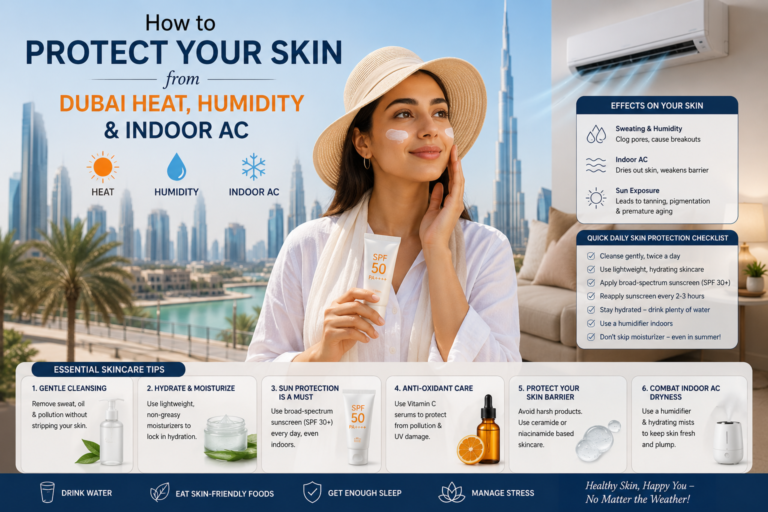 How to Protect Your Skin from Dubai Heat, Humidity & Indoor AC